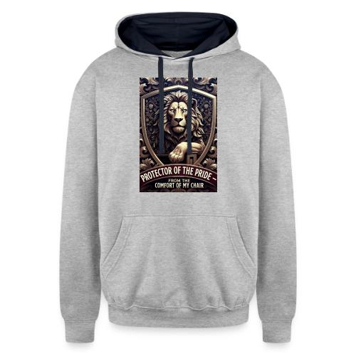 Lion King T Shirt, Funny Low-Effort Father Gift - Unisex Contrast Hoodie