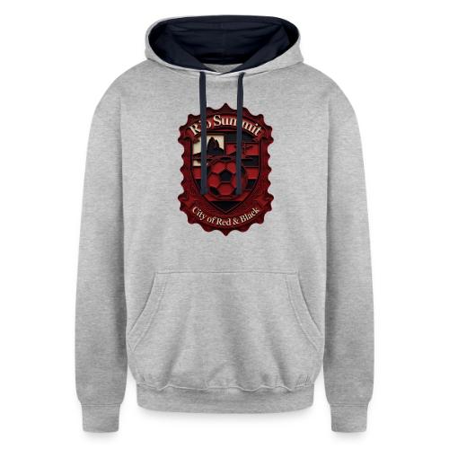 Flamengo Scarlet Summit T-Shirt, Football Gift - Unisex Contrast Hoodie