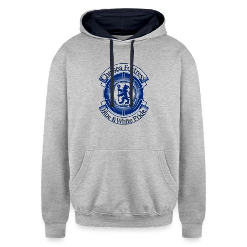 Chelsea Fortress T Shirt, Soccer City Pride Gift - Unisex Contrast Hoodie