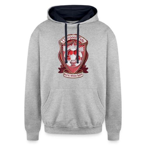 Liverpool Tide T Shirt, Soccer City Pride Gift - Unisex Contrast Hoodie