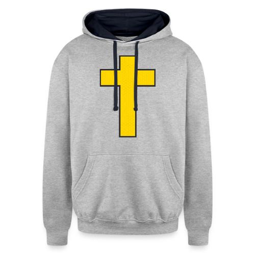 Kevlar Cross Shirt–Christian Strength and Protect - Unisex Contrast Hoodie