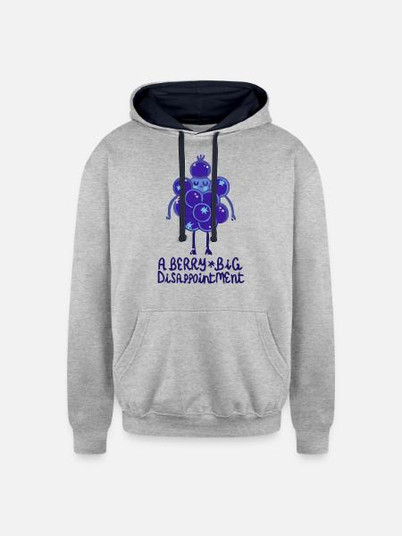 Berry big - Unisex Contrast Hoodie - heather gray/navy