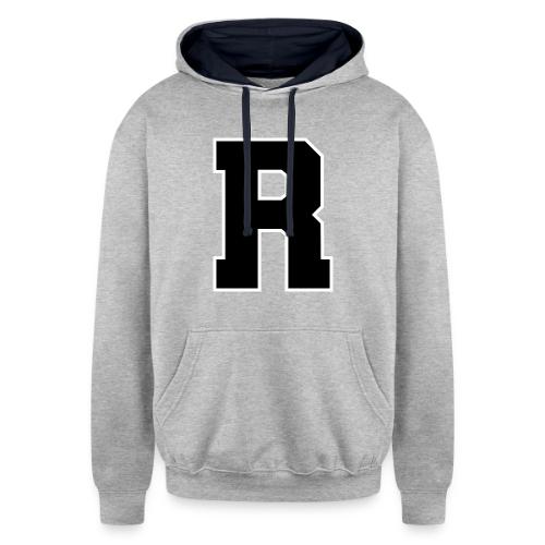 Varsity Letter R Athletic Monogram - Unisex Contrast Hoodie