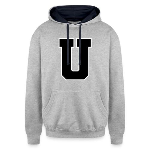 Varsity Letter U Collegiate Monogram - Unisex Contrast Hoodie