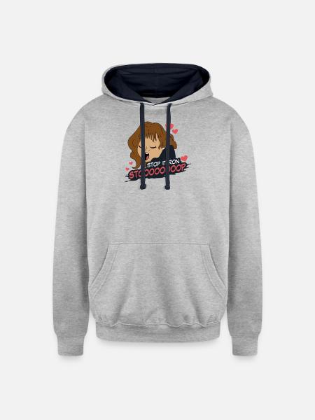 Stop It Ron - Unisex Contrast Hoodie - heather gray/navy