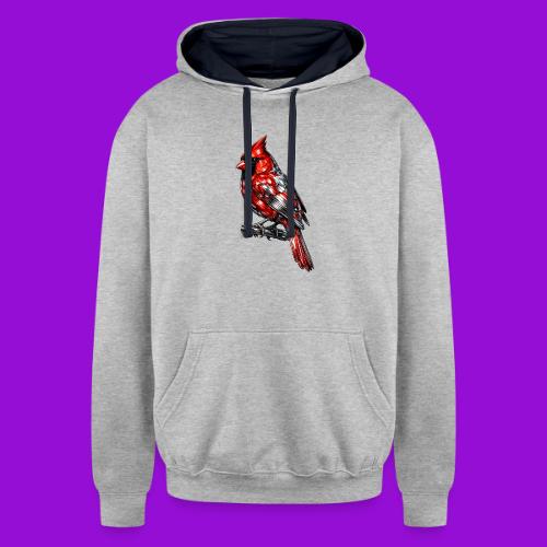 Silver Cardinal - Unisex Contrast Hoodie