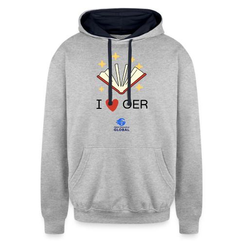 I love OER - Unisex Contrast Hoodie