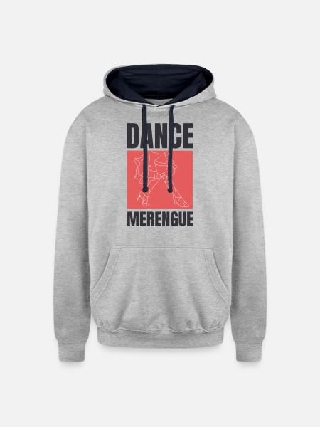 Dance Merengue, Latin music. - Unisex Contrast Hoodie - heather gray/navy