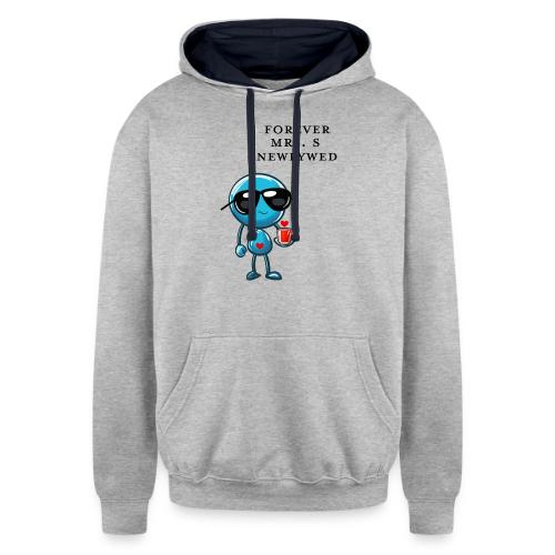 Mrs S Forever Newlywed - Unisex Contrast Hoodie