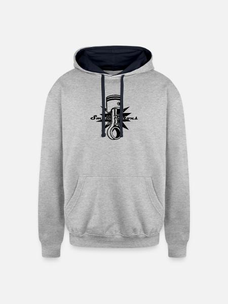 Small Piston - Unisex Contrast Hoodie - heather gray/navy