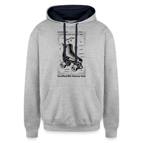 Retro Roller Skate T-Shirt - Unisex Contrast Hoodie