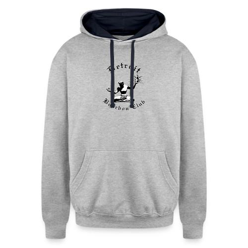 Circle Logo in Black and White - Unisex Contrast Hoodie