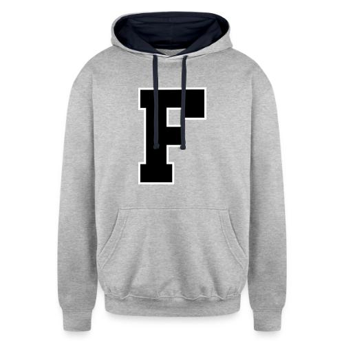 Varsity Letter F Athletic Monogram - Unisex Contrast Hoodie