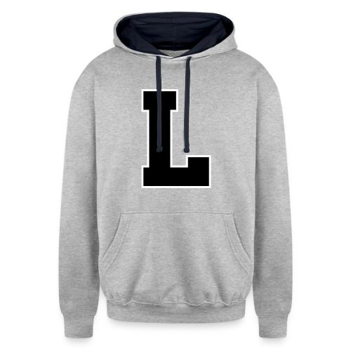 Varsity Letter L Athletic Monogram - Unisex Contrast Hoodie