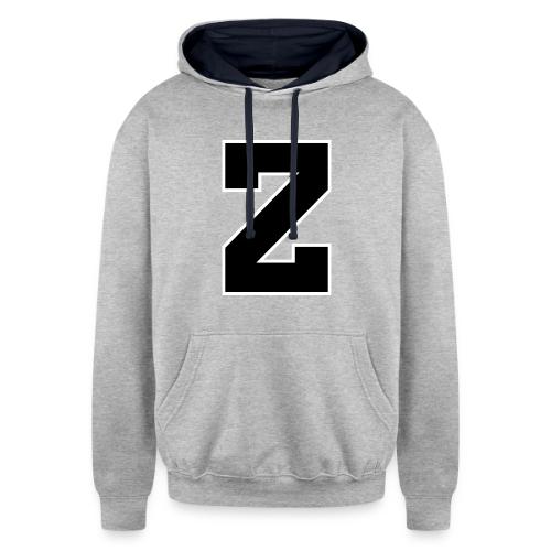 Varsity Letter Z Athletic Font Design - Unisex Contrast Hoodie