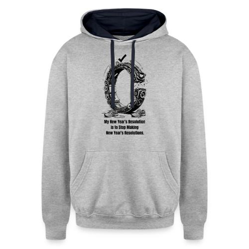 The Resolution Loop - Sarcastic New Year's T-Shirt - Unisex Contrast Hoodie
