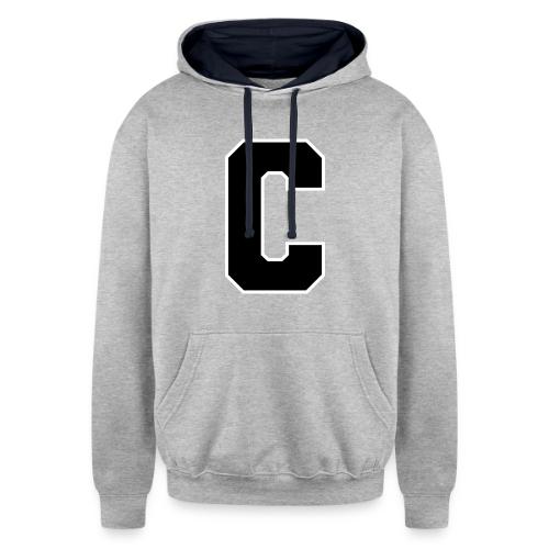 Varsity Letter C Collegiate Monogram - Unisex Contrast Hoodie