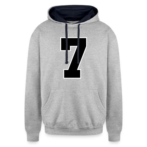 Varsity Number 7 Athletic Look - Unisex Contrast Hoodie