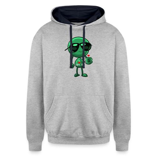 Smoon_I love Mrs S Green - Unisex Contrast Hoodie