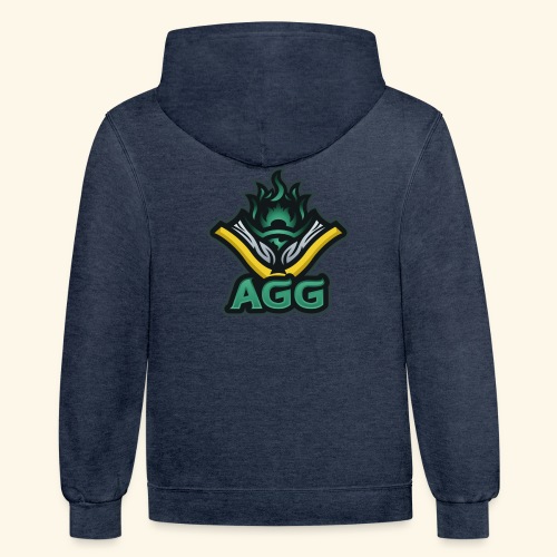 AGG Logo Text Transparent - Unisex Contrast Hoodie