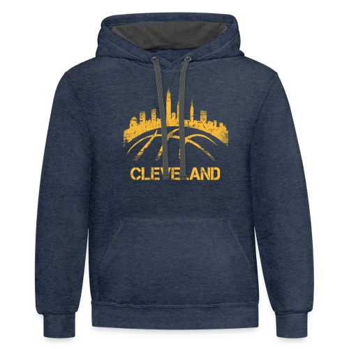 Cleveland Basketball Skyline - Unisex Contrast Hoodie