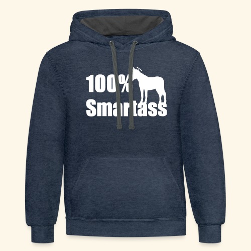 100 percent smartass - Unisex Contrast Hoodie