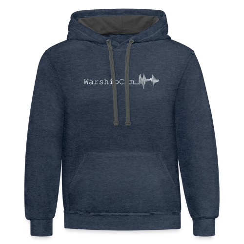 Single-sided with White WarshipCam Logo - Unisex Contrast Hoodie