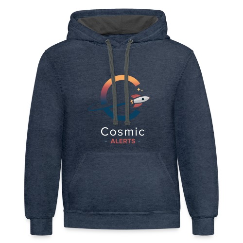 Cosmic Alerts - Dark Center - Unisex Contrast Hoodie