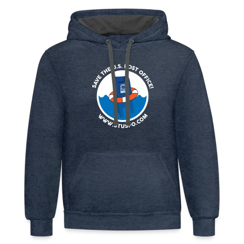 Save the U.S. Post Office - White - Unisex Contrast Hoodie