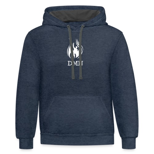 Front (Flame Guy-White) _ Back (Blank) - Unisex Contrast Hoodie