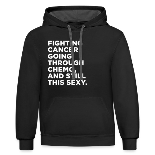 Cancer Fighter Quote - Unisex Contrast Hoodie