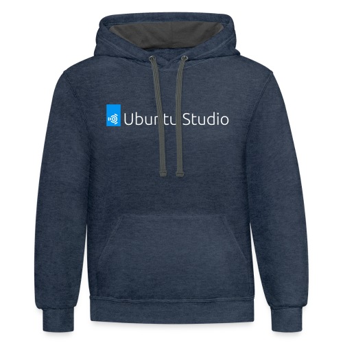 Ubuntu Studio Logo 2022 - White - Unisex Contrast Hoodie