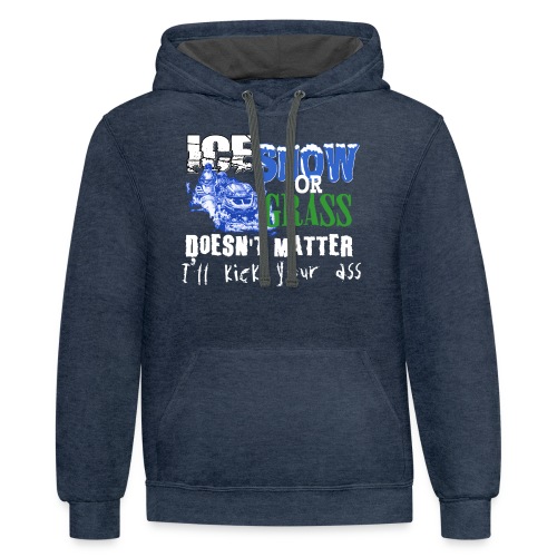 Ice Snow or Grass - Unisex Contrast Hoodie