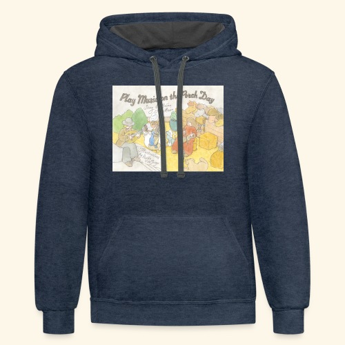 Play Music on the Porch Day Book! - Unisex Contrast Hoodie