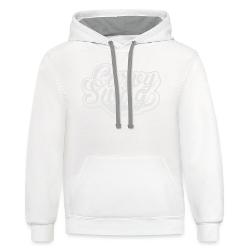 Curvy Swag Reversed Out Design - Unisex Contrast Hoodie