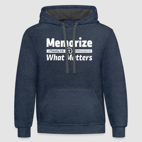 Memorize What Matters White Design - Unisex Contrast Hoodie