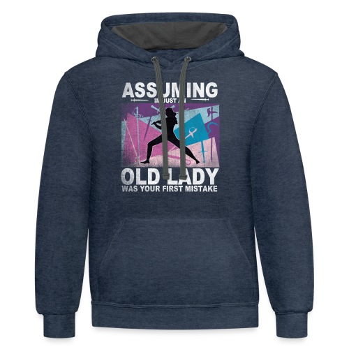 Your first mistake white pink blue and purple - Unisex Contrast Hoodie
