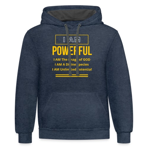 I AM Powerful (Dark Collection) - Unisex Contrast Hoodie