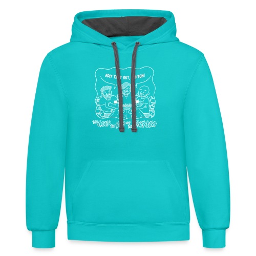 GBB Caricatures - Ashton White Outlines - Unisex Contrast Hoodie