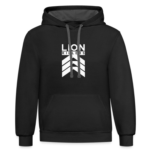 Lion Killers Front Logo - Dark Range - Unisex Contrast Hoodie