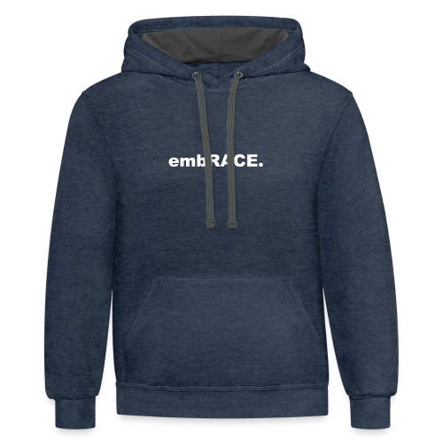 embRACE white - Unisex Contrast Hoodie