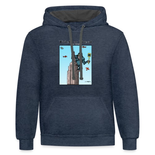 12 King Kong With Fly Swatter - Unisex Contrast Hoodie