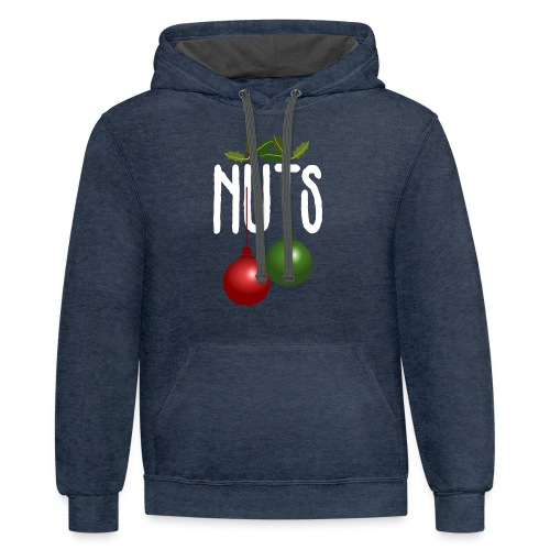 Chest Nuts Matching Chestnuts Funny Christmas - Unisex Contrast Hoodie
