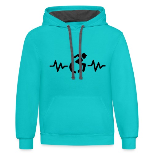 Wheelchair heartbeat, for wheelchair users # - Unisex Contrast Hoodie