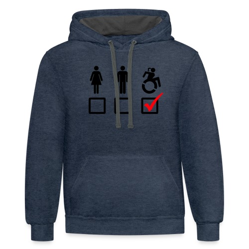 Female wheelchair user, check! - Unisex Contrast Hoodie