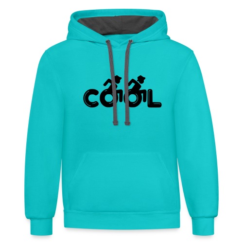 Cool in my wheelchair, chill in wheelchair, roller - Unisex Contrast Hoodie