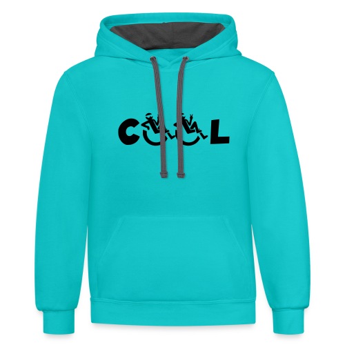 Cool in my wheelchair, chill in wheelchair, roller - Unisex Contrast Hoodie