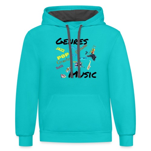 Genres and Music - Unisex Contrast Hoodie