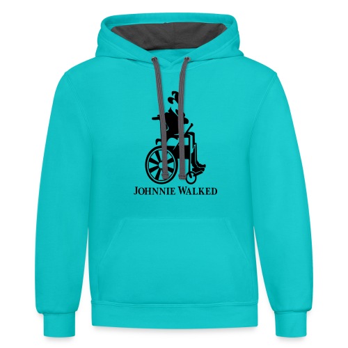 Johnnie walked, wheelchair humor, whiskey and roll - Unisex Contrast Hoodie