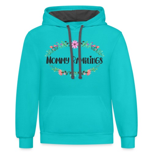Mommy Ramblings Floral Collection Style 2 - Unisex Contrast Hoodie